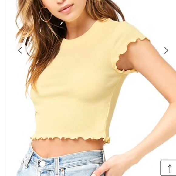 yellow ribbed crop top
